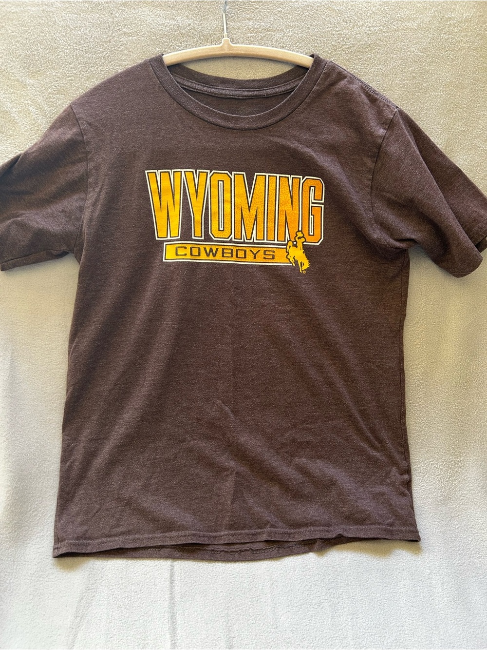 Rivalry Threads Brown Wyoming Cowboys Tee with Yellow Logo
